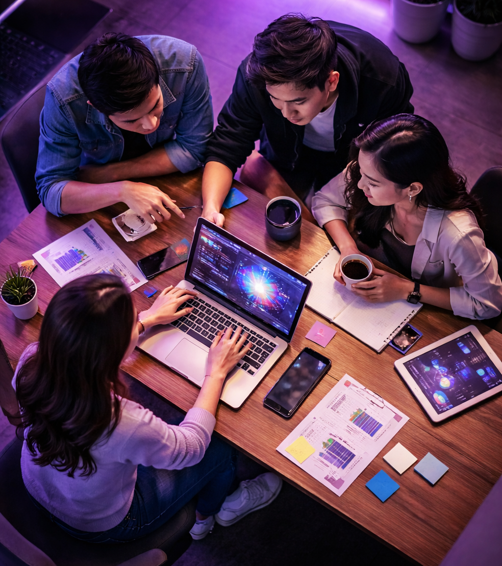 Creative professional working on digital design